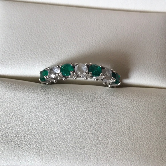 Jewelry - Lab Created Emerald And White Sapphire Band